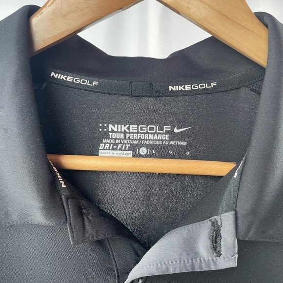 Nike Golf Tour Performance Dri-fit Short‎ Sleeve Polo Shirt in Black Size Large - Picture 2 of 6